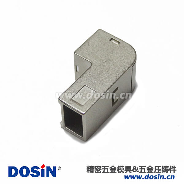 东莞电子配件弯式镀镍喷砂锌合金压铸外壳